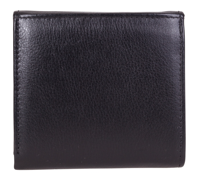 Kleine Damenbörse Minibörse mit Flügelwand in schwarz LEDER RFID - 859-012-60