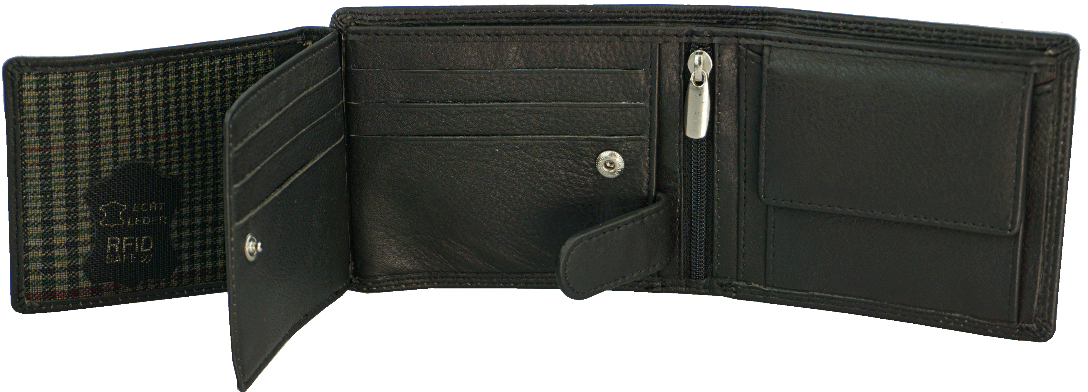 Scheintasche Geldbörse Rindleder RFID in schwarz - K-102-60