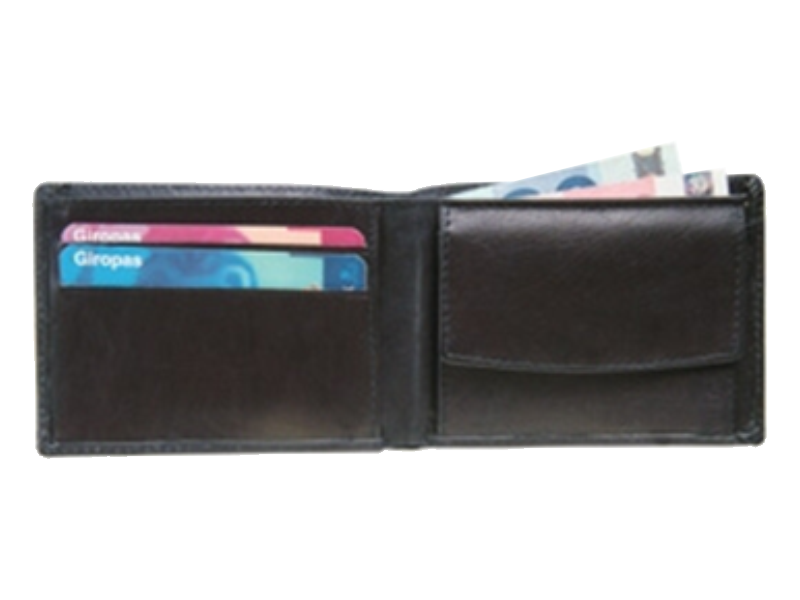 Mini-Scheintasche Minibörse aus Antik Leder von Stefano in schwarz - 683-032-60