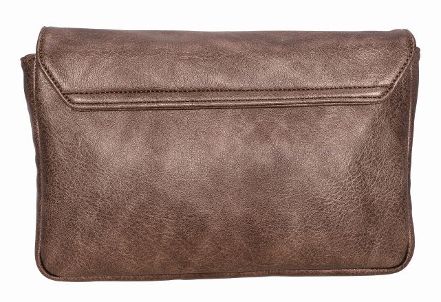 Überschlagtasche Umhängetasche Abendtasche "Bella" in bronze - 415-919-44