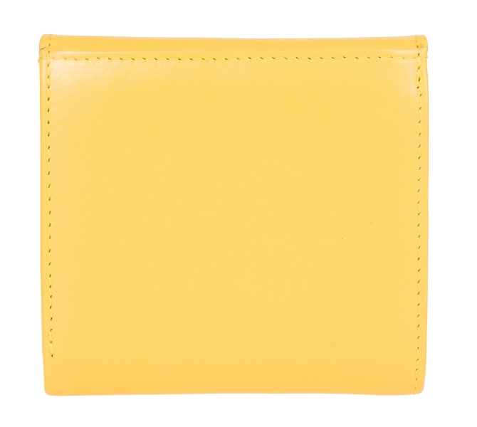 Kleine Damenbörse Minibörse mit Flügelwand in gelb LEDER RFID - 859-012-76