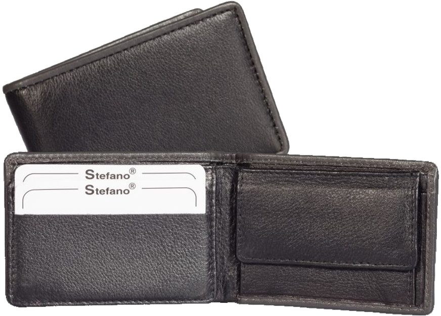 Mini-Scheintasche von Stefano aus Leder mit RFID, schwarz/grau