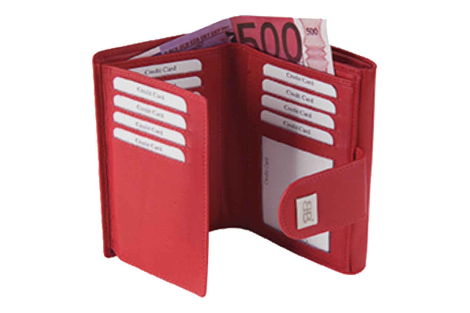 Damenbörse mit Überschlag in rot von Bernardo Bossi LEDER RFID - 857-019-70