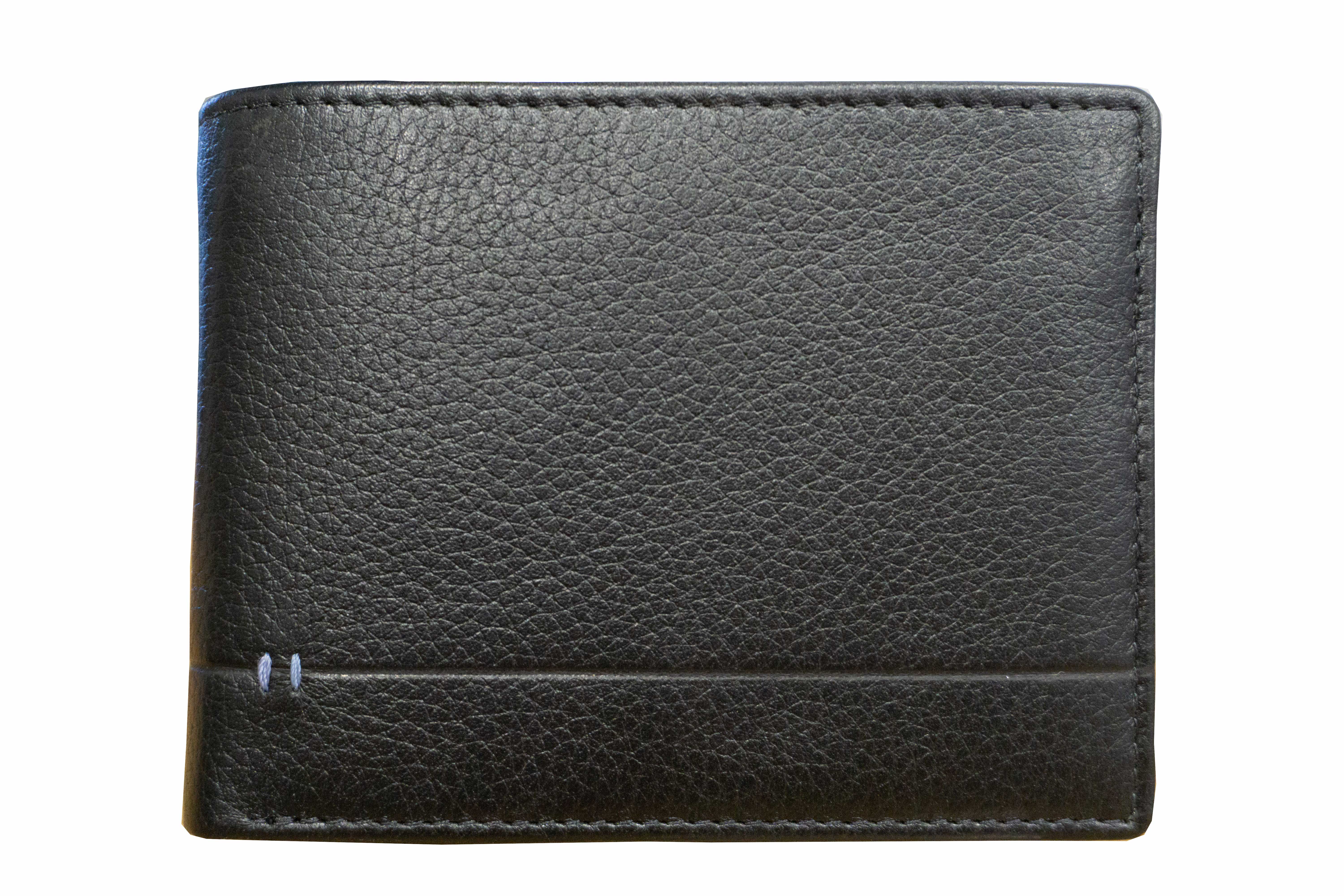 Scheintasche Geldbörse Querformat feinstes Büffelleder in schwarz mit RFID-Schutz - K-124-60