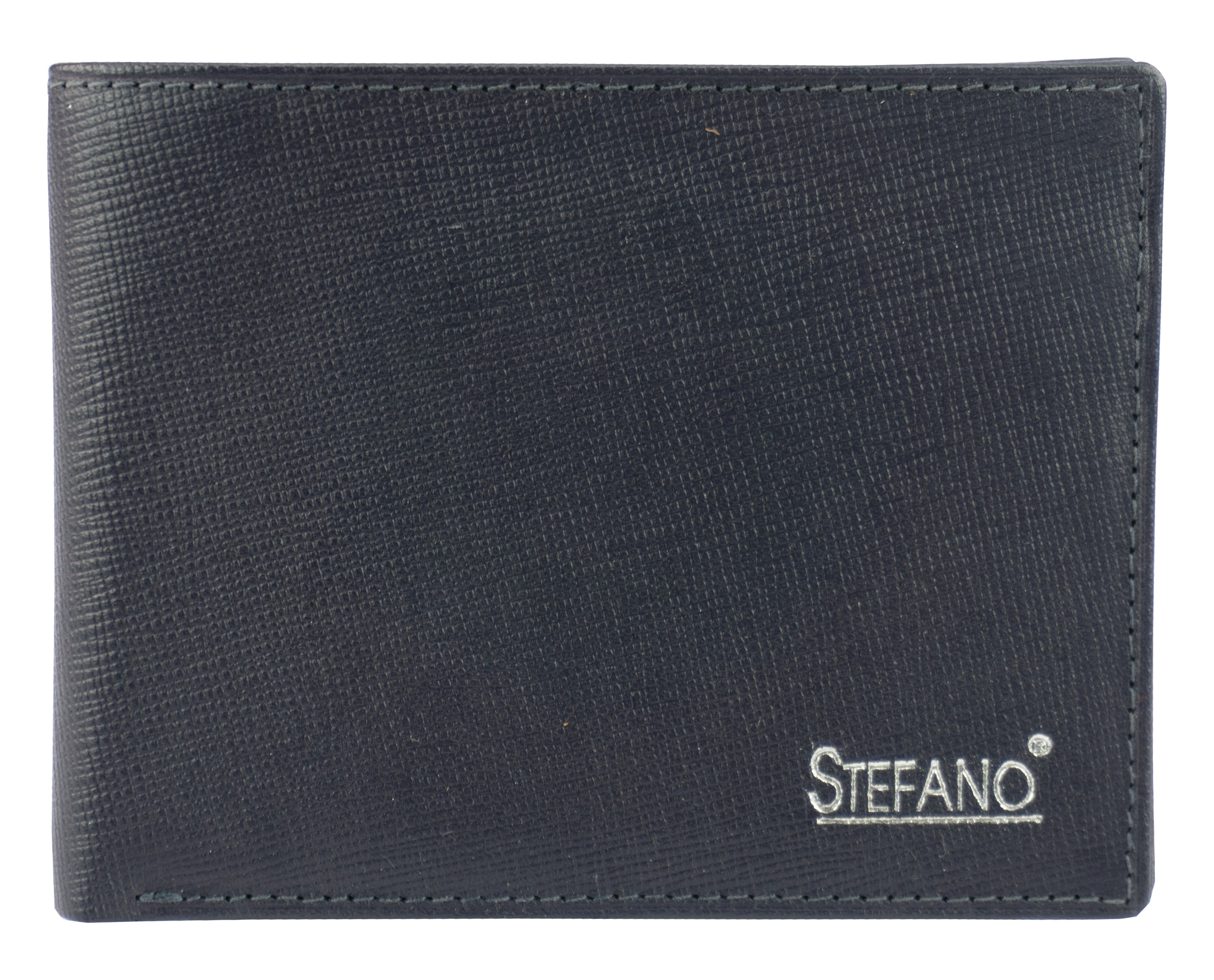 Scheintasche Geldbeutel Saffiano Leder in blau von Stefano - K-107-65