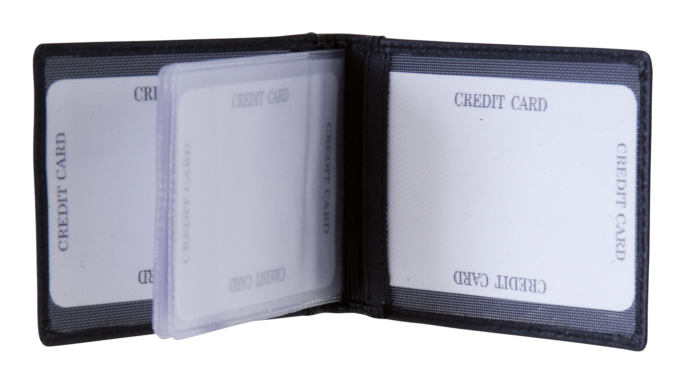Ausweisetui Kreditkartenetui Querformat in schwarz LEDER RFID - 634-032-60