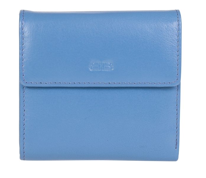 Kleine Damenbörse Minibörse mit Flügelwand in eisblau LEDER RFID - 859-012-58