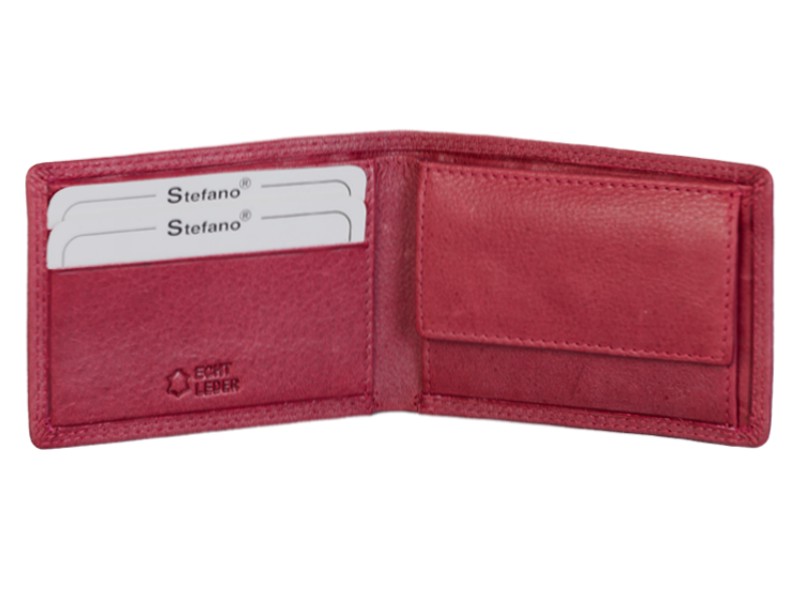 Mini-Scheintasche Minibörse aus Leder von Stefano in rot - 683-023-70