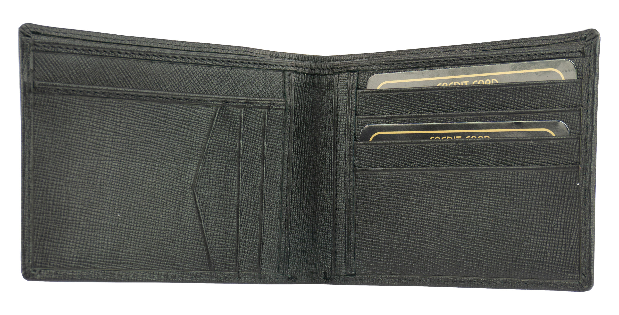 Scheintasche Geldbeutel Saffiano Leder in schwarz von Stefano - K-107-60