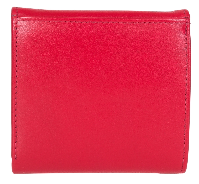 Kleine Damenbörse Minibörse mit Flügelwand in rot LEDER RFID - 859-012-70