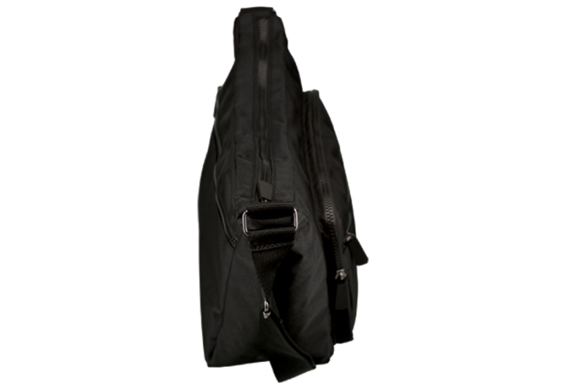 Umhängetasche mit Vortasche aus wasserabweisenden Ballistic-Nylon in schwarz - 443-419-60