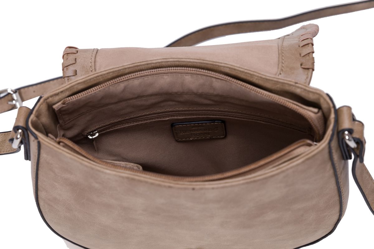 Überschlagtasche Umhängetasche saddle bag in taupe - 460-419-10